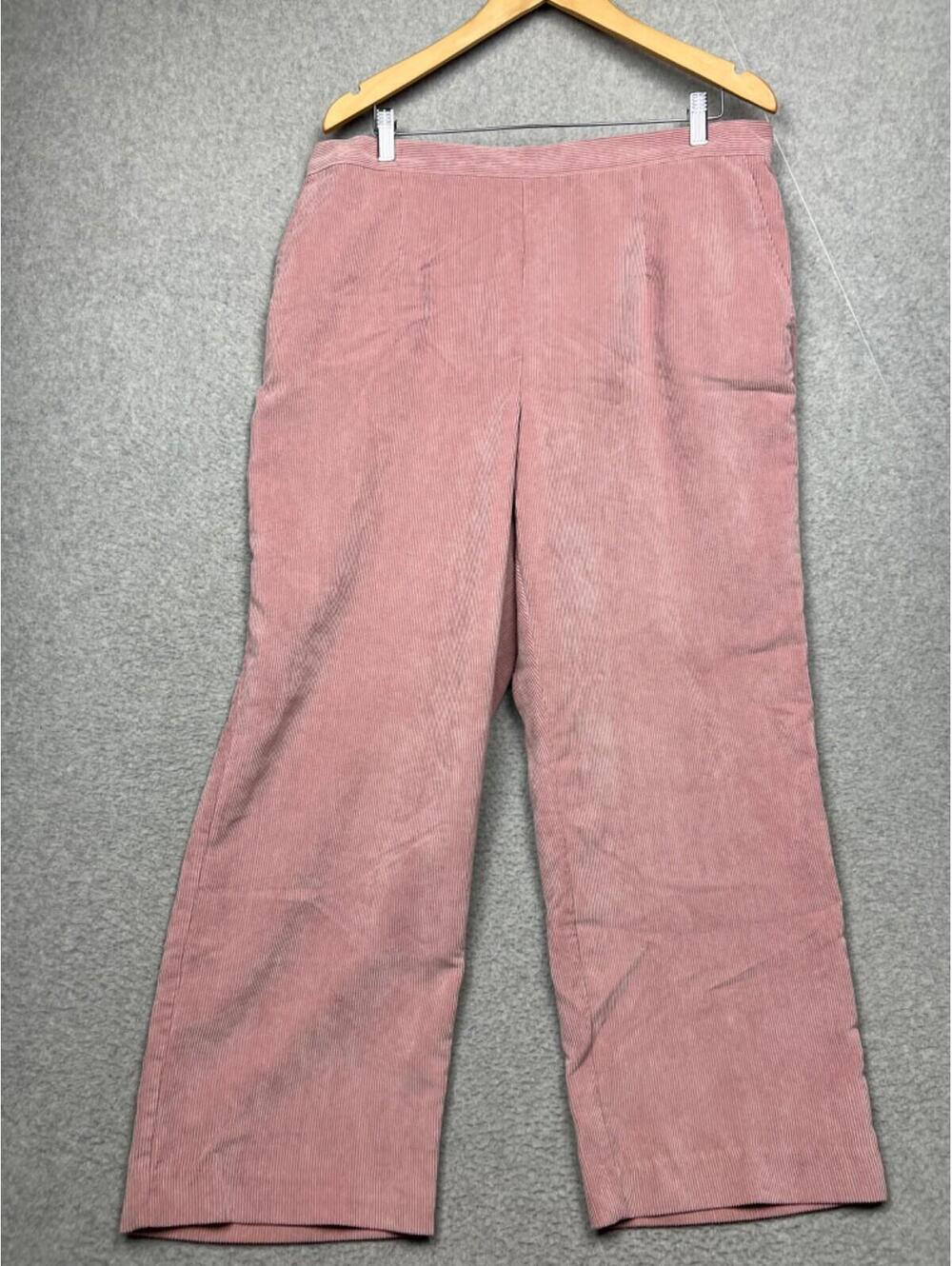 Alfred Dunner Corduroy Pull On Pants Womens Plus 18 W Comfort Casual Simple Pink